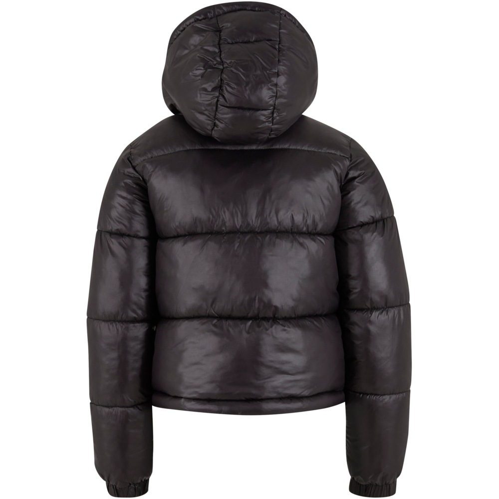 Urban Classics - Shiny Puffer with hood Kids Jacket - Black